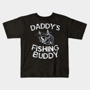 Kids Daddy's Fishing Buddy T-Shirt Young Fisherman Gift Shirt Kids T-Shirt